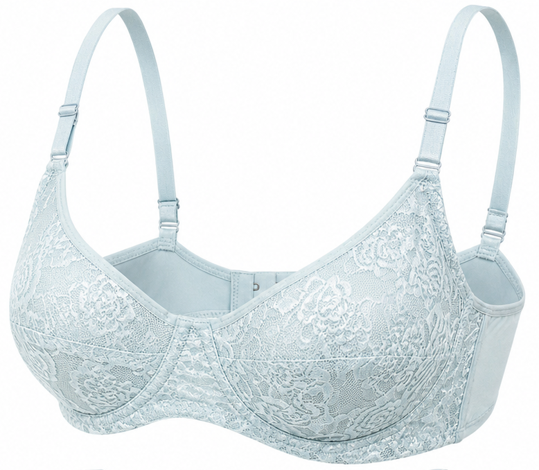 Burgundy Lace Underwire Bra, Full Coverage Push Up Bra for Women
