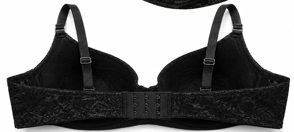 Burgundy Lace Underwire Bra, Full Coverage Push Up Bra for Women