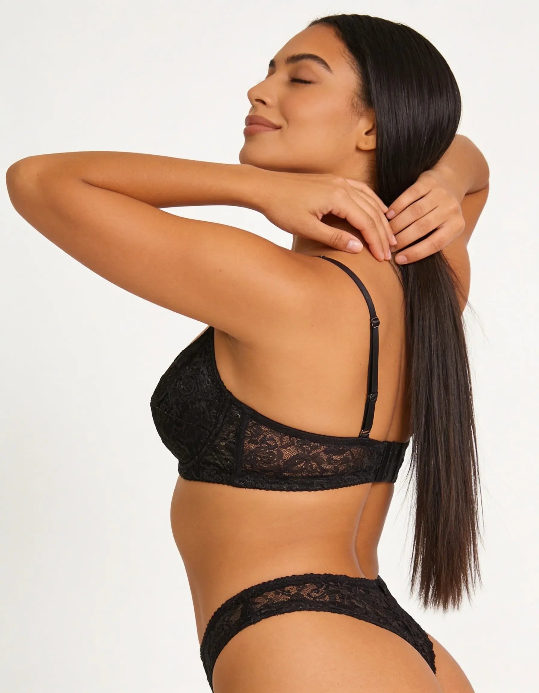 Burgundy Lace Underwire Bra, Full Coverage Push Up Bra for Women
