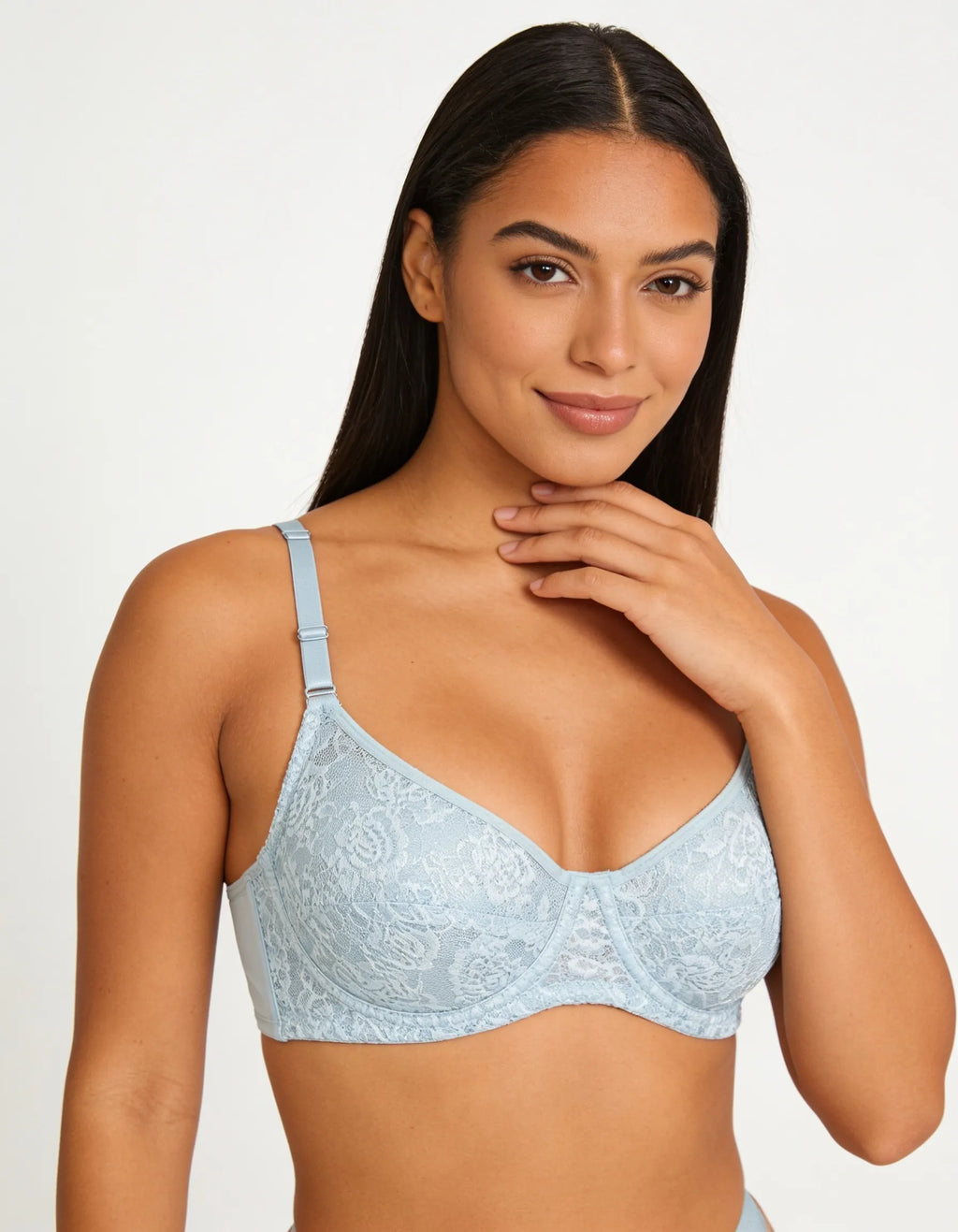 Burgundy Lace Underwire Bra, Full Coverage Push Up Bra for Women