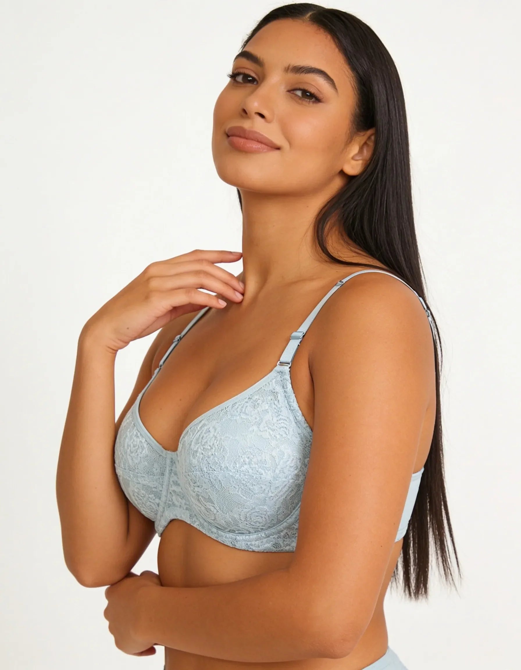 Burgundy Lace Underwire Bra, Full Coverage Push Up Bra for Women